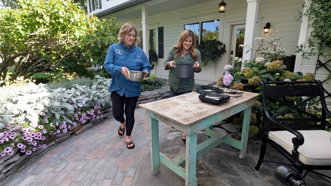 Tour of Stone Path & Patio (Almost Done, Veggie/Fruit Harvest & Canning Habanero Gold Sauce!