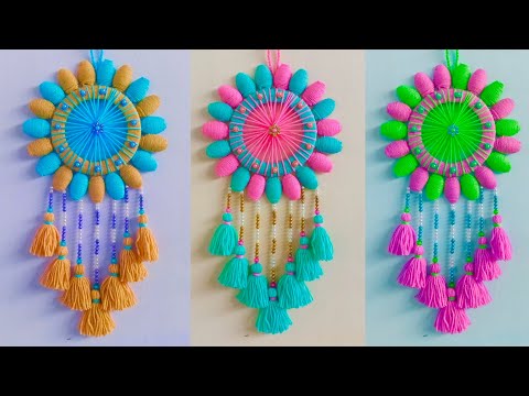 Easy & Beautiful Woolen Wall Hanging Using Plastic Spoon | Wall Hanging Craft Ideas Easy