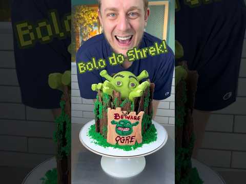 Hoje é meu aniversário e eu fiz um bolo do Shrek! #confeitaria #bolo #shrek #challenge #receita