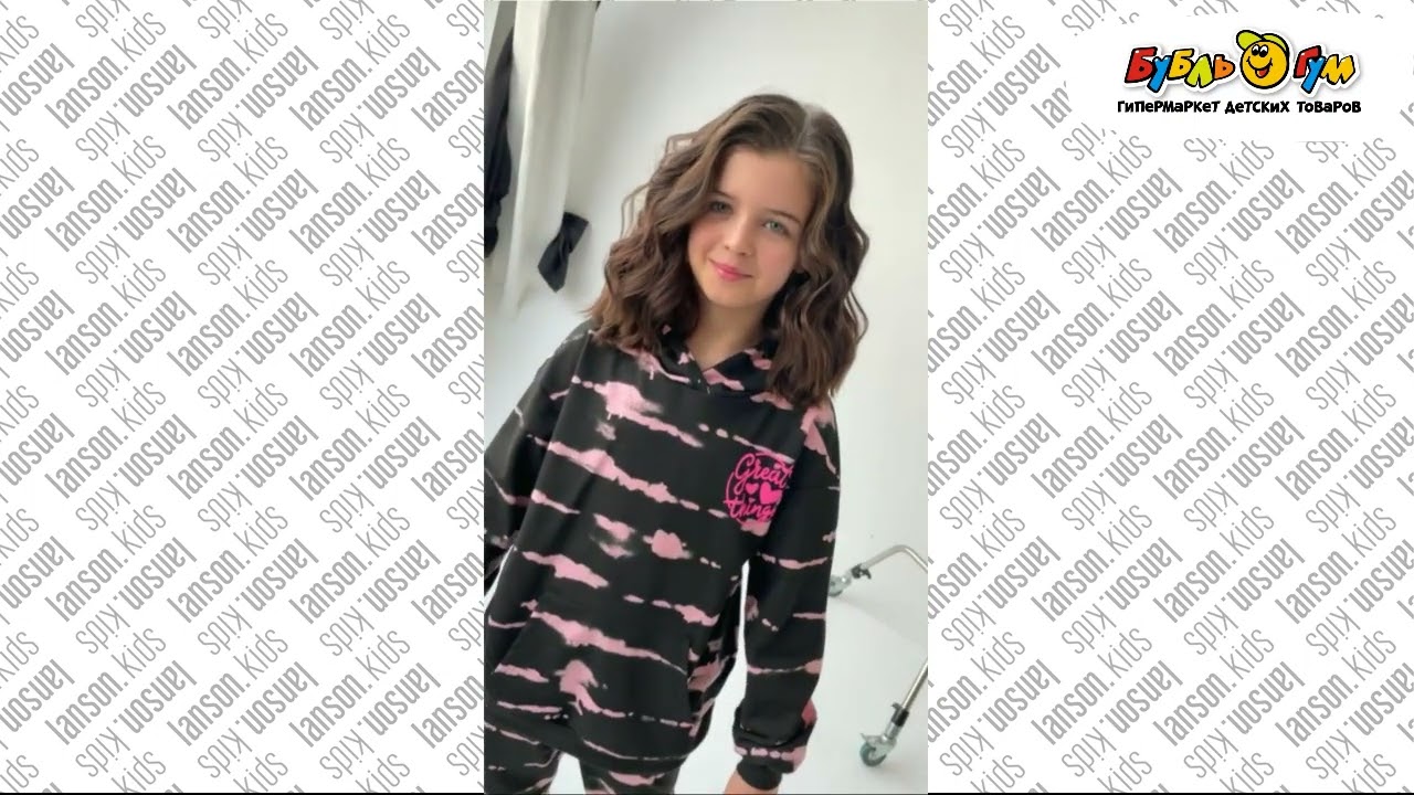 Толстовка Lanson Kids Great things с капюшоном и розовыми элементами черная - видео