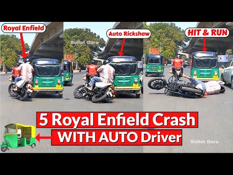 5 Royal Enfield LIVE Road Crash/Accident Caught on Camera😰😱- HIT & RUN