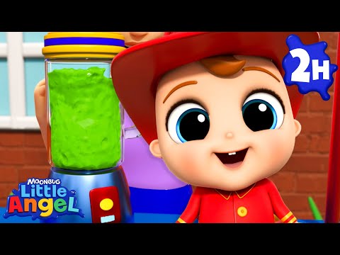 Yum Yum Fruit Juice!! | Little Angel | Melody Time: Moonbug Kids Songs