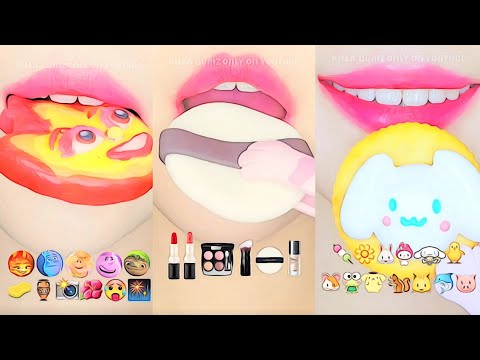 [ASMR] compilation eating emoji 🧺☁️ || original video by:@calory_girl