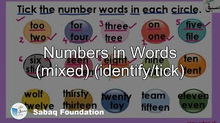 Numbers in Words (mixed) (identify/tick)