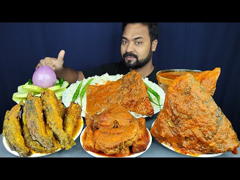 HUGE SPICY BIG FISH CURRY, BIG FISH HEAD, SMALL FISH CURRY, RICE MUKBANG ASMR EATING | BIG BITES |