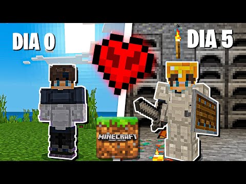 SOBREVIVÍ 100 DIAS en MINECRAFT bedrock EXTREMO (DIA 0 - DIA 5)