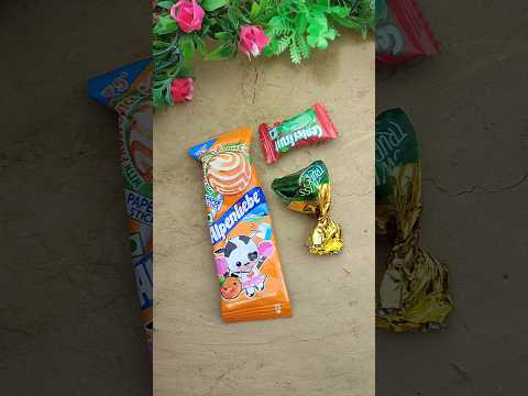 Swiss Trupello+ Center Fruit+ Alpenliebe Lollipop & gems #shorts #swiss #chocolate #lollipop #gems