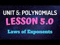 Exploring the 5.0 Laws of Exponents