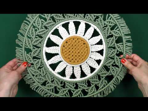 Flower in Leaves Macrame Circle Wall Hanging Tutorial