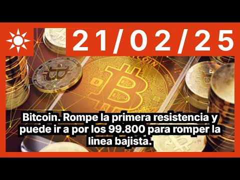 Bitcoin. Rompe la primera resistencia y puede ir a por los 99.800 para romper la linea bajista.