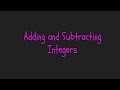Adding and Subtracting Integers Challenge