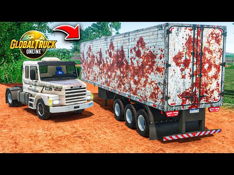 GLOBAL TRUCK ONLINE - ENCONTREI UMA CARRETA TODA ENFERRUJADA ABANDONADA na FAZENDA!! 🔥🚨