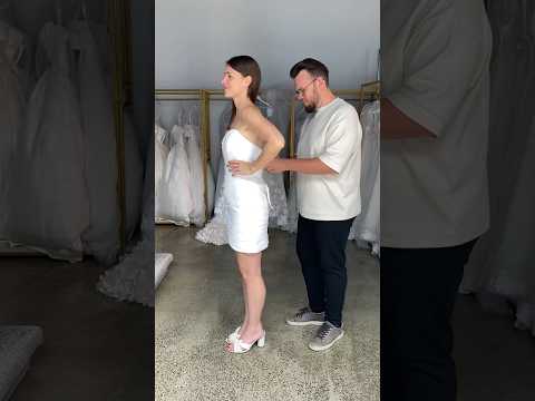 From the perfect mini to the wedding dress of your dreams with long train❤️ #weddingdress