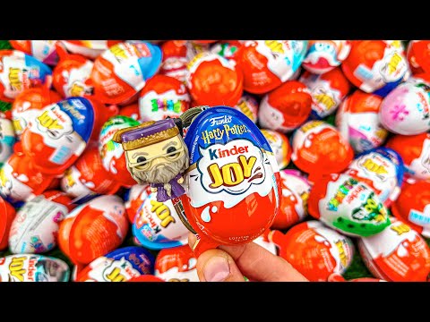 Relaxing Satisfying | 100 Surprise Eggs Unwrapping Harry Potter Kinder Surprise Joy  - Cutting ASMR