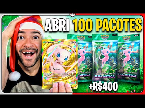 R$ 400 para abrir 100 PACOTES atrás do MEW EX no POKÉMON TCG POCKET Ilha Mítica