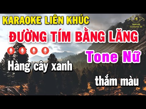 Karaoke Đường Tím Bằng Lăng Tone Nữ Nhạc Sống | Âm Thanh Siêu Cấp Trọng Hiếu