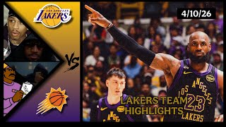 Lakers Team Highlights vs Suns reaction W/ Coaches Den