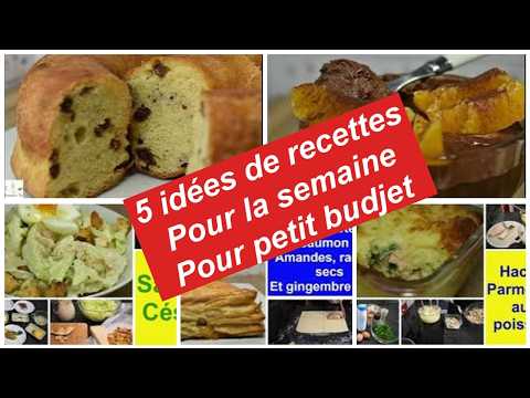 5 idées de recettes pour la semaine (version 37- automne)( friand, mousse chocolat, parmentier...)