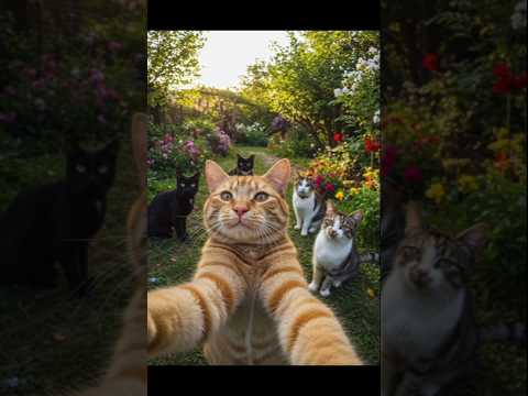 All Kittens in one frame funny cat Selfie