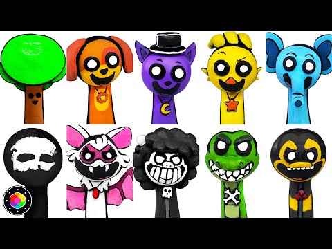 Como hacer TODO SPRUNKI x SMILING / NIGHTMARE CRITTERS! Esculturas Plastilina | PlastiVerse