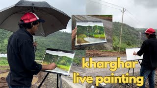 Outdoor painting live ( Kharghar)😍#videos #painting #live #landscape 