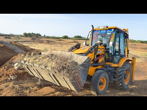 JCB 3DX Plus Backhoe Loader dig Pipeline and Backfilling for farming land | Jcb video