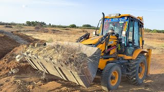 JCB 3DX Plus Backhoe Loader dig Pipeline and Backfilling for farming land | Jcb video