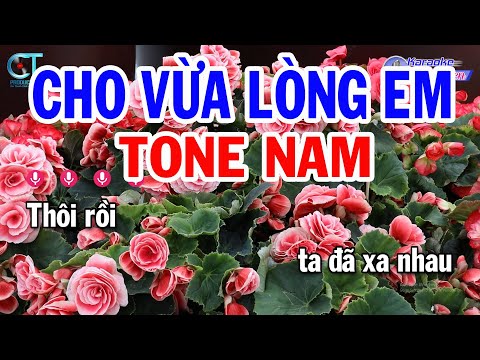 Karaoke Cho Vừa Lòng Em Tone Nam ( Dm ) Nhạc Sống Đồng Sen