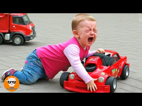 Crazy Power Car ! Funny Babies Playing and Screaming With Car Moments |  Just Funniest