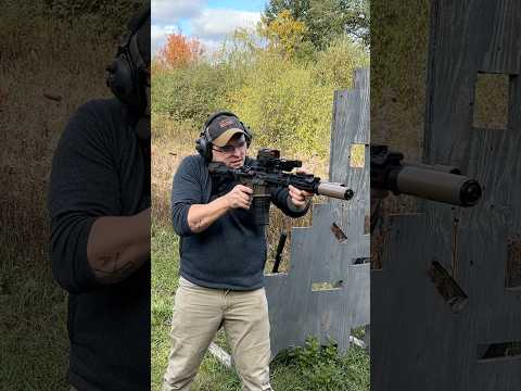 Small gas port and a good can (Ferox) makes for light recoil and easy doubles at 50yds. #cool #nice