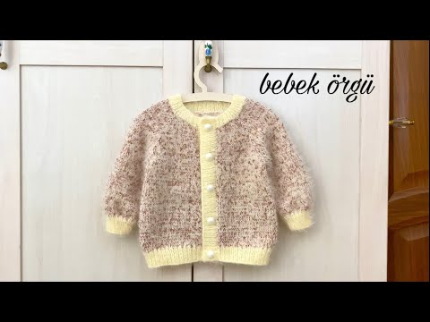 Bebek örgü pullu hırka yapımı