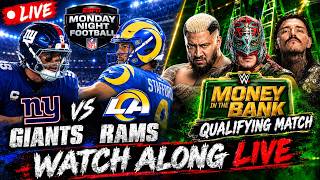 Monday Night Football Giants vs Rams + Monday Night Raw MITB Qualifying Match Watch Along!