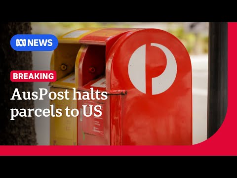 YouTube video thumbnail: Australia Post Halts Most Parcel Postage to The United States
