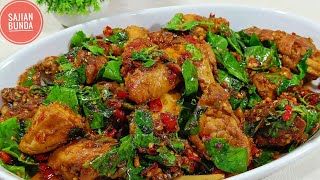 Sekali Coba Bakal Ketagihan, Pedes Gurih Sedep Banget‼️ Resep Ayam Pedas Daun Melinjo