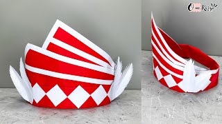 Cara membuat topi karnaval dari kertas karton bikin topi aksesoris hiasan kepala merah putih