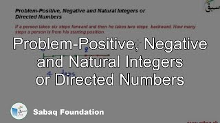 Problem-Positive, Negative and Natural Integers or Directed Numbers