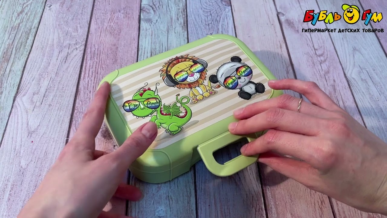 Ланч-бокс пластиковый Homver зеленый 0,85л - видео