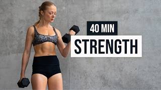 40 MIN FULL BODY WORKOUT for Strength - do it in the Gym or Home