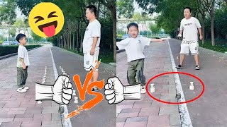 叠杯子挑战，父子两比赛赢大奖，还是儿子厉害！【呆萌小米宝】