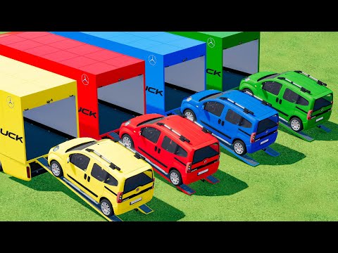 GARAGE with COLORS ! DOBLO FIAT CARS TRANSPORTING ! Farming Simulator 22