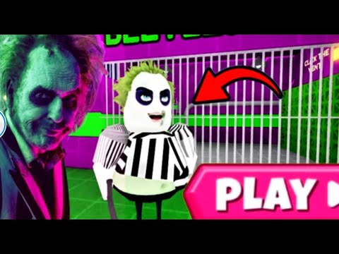 BEETLEJUICE BARRYS PRISON RUN (OBBY) #roblox #scaryobby