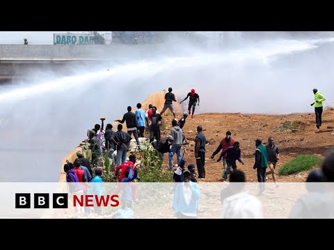 YouTube video thumbnail: Kenya Police Fire on Advancing Crowd of Protesters in Nairobi 
