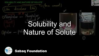 Solubility and Nature of Solute