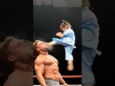 The arena is shocking! A 6-year-old kid toppled a 350-pound giant #kungfu #boxing #fight #ai