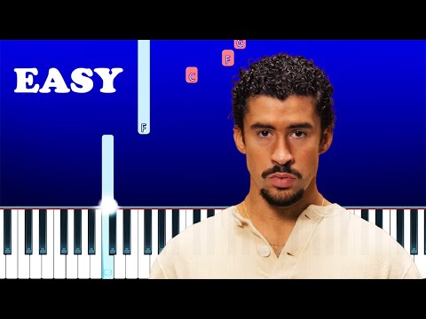 Bad Bunny - DtMF (EASY Beginner Piano Tutorial)