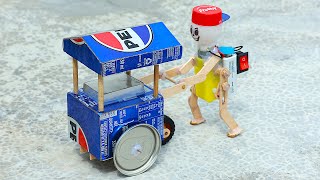 How to Make Soda Can Ice Cream 🍦Rickshaw Cart with Robot 🤖 - DIY PEPSI Can Ice Cream Trolley