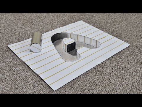 3d drawing  a letter on paper for beginner