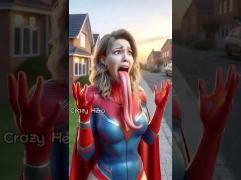 La langue de Supergirl est devenue longue nos héros parviendront ils à la réparer?#Spiderman #shorts