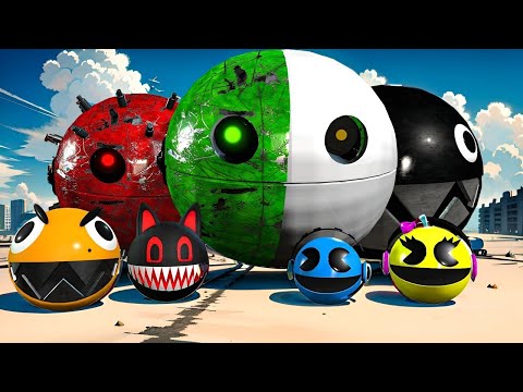 PACMAN & ROBOT PACMAN VS CARTOON CAT & MONSTER PACMAN 292