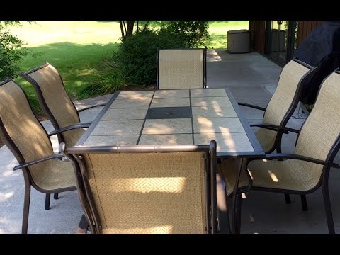 Mainstays Wesley Creek 7-piece tan outdoor patio...